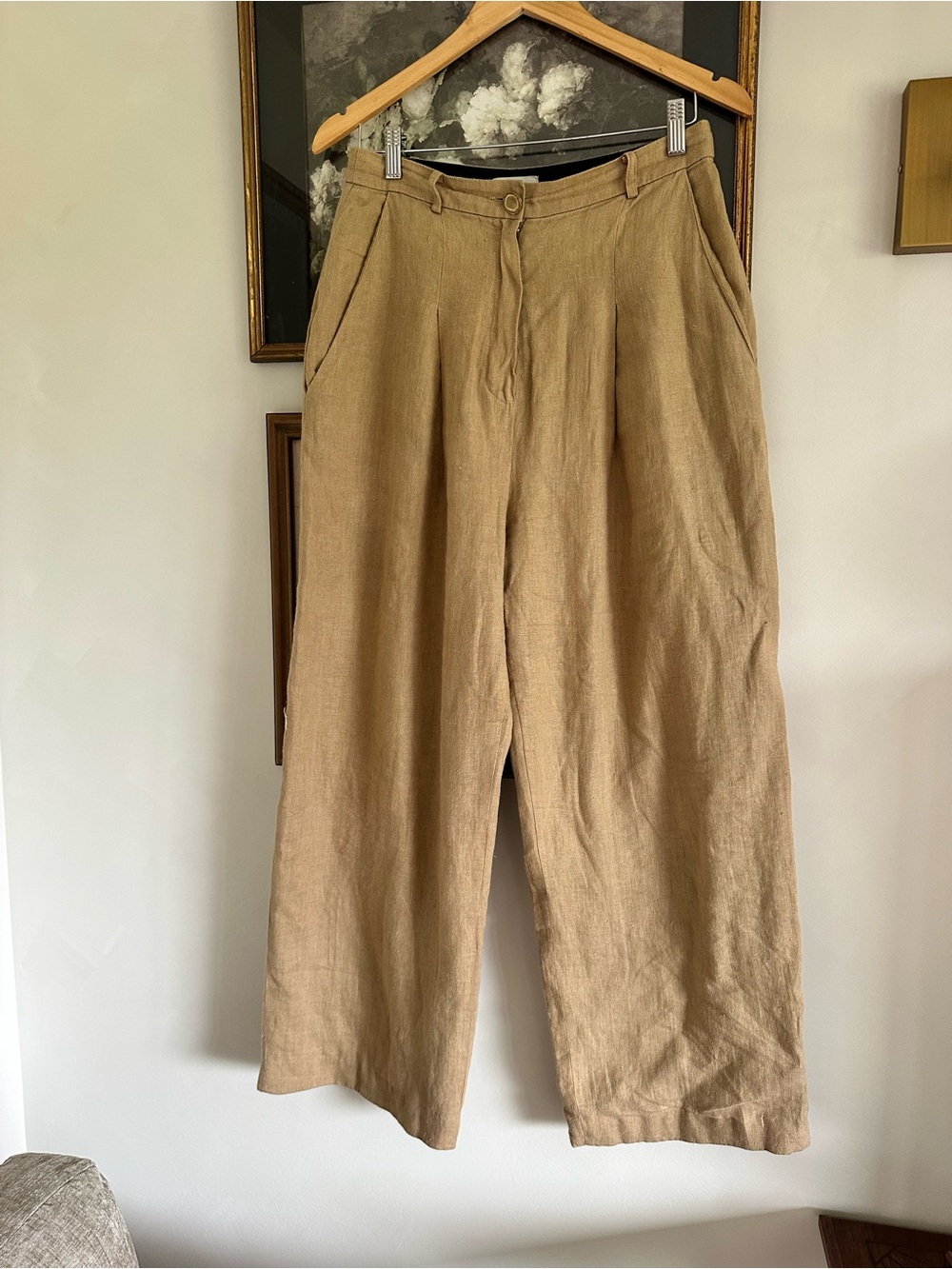 Beatrice Valenzuela Fully Lined Pleated Linen Pants sz 1 or S